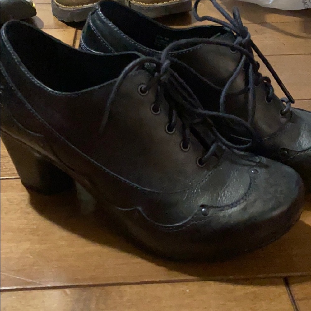 Dansko shoes. Black tie up heels. Size 40